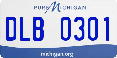 MI license plate DLB0301