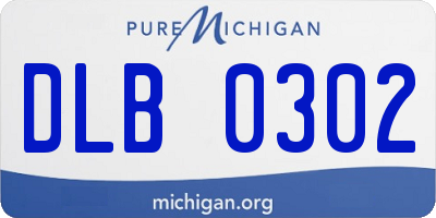 MI license plate DLB0302