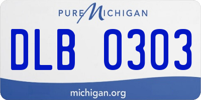 MI license plate DLB0303