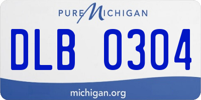 MI license plate DLB0304