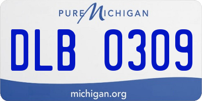 MI license plate DLB0309