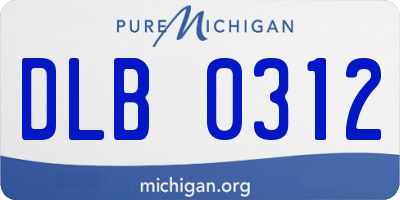 MI license plate DLB0312