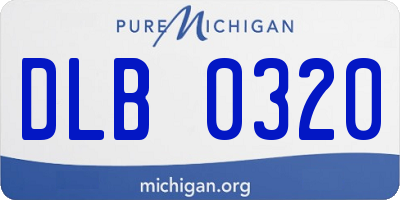 MI license plate DLB0320