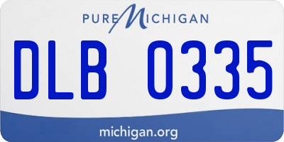 MI license plate DLB0335