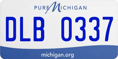 MI license plate DLB0337