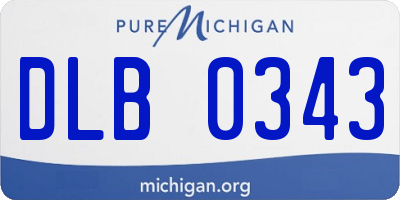 MI license plate DLB0343