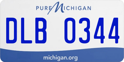 MI license plate DLB0344