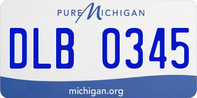 MI license plate DLB0345