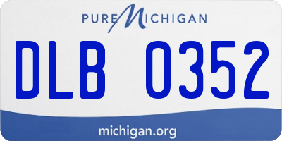 MI license plate DLB0352