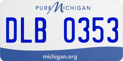 MI license plate DLB0353