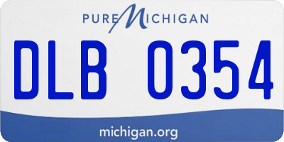 MI license plate DLB0354