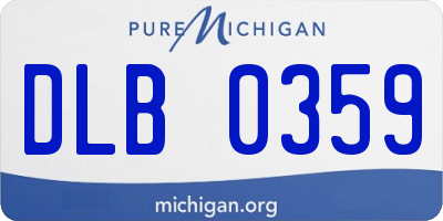 MI license plate DLB0359