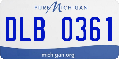 MI license plate DLB0361