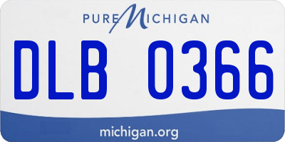 MI license plate DLB0366