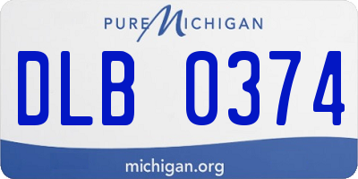 MI license plate DLB0374