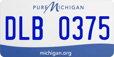 MI license plate DLB0375