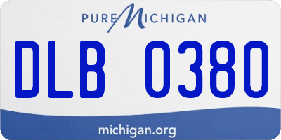 MI license plate DLB0380
