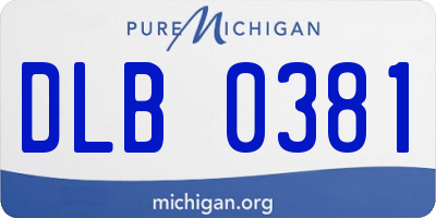 MI license plate DLB0381