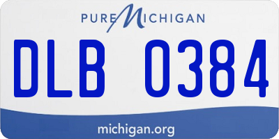 MI license plate DLB0384