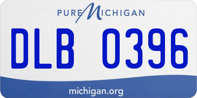 MI license plate DLB0396