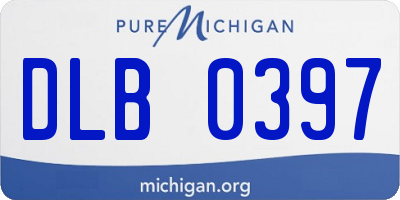 MI license plate DLB0397