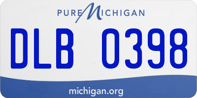 MI license plate DLB0398