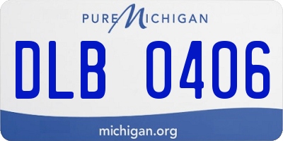 MI license plate DLB0406