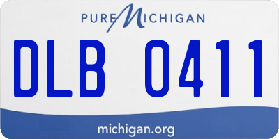 MI license plate DLB0411