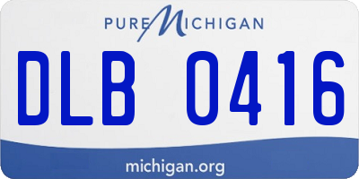 MI license plate DLB0416