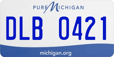 MI license plate DLB0421