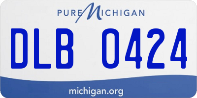 MI license plate DLB0424