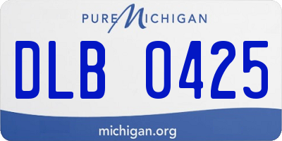 MI license plate DLB0425