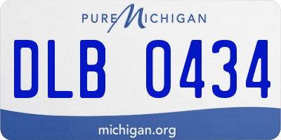 MI license plate DLB0434