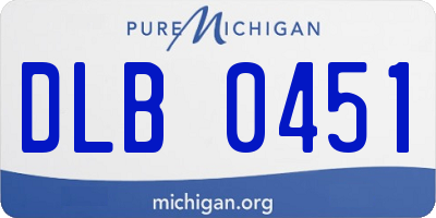 MI license plate DLB0451