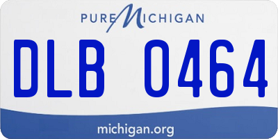 MI license plate DLB0464