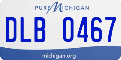 MI license plate DLB0467