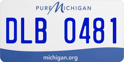 MI license plate DLB0481