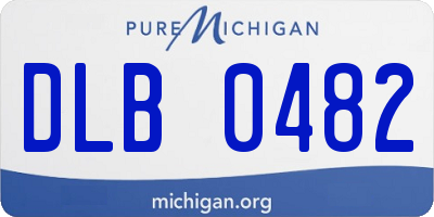 MI license plate DLB0482