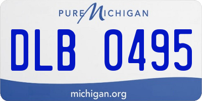 MI license plate DLB0495