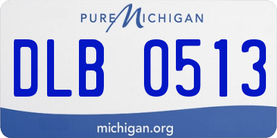 MI license plate DLB0513