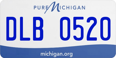 MI license plate DLB0520