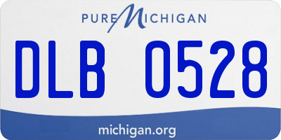 MI license plate DLB0528