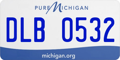 MI license plate DLB0532
