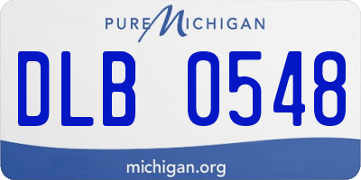 MI license plate DLB0548