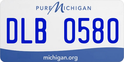 MI license plate DLB0580