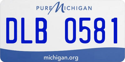 MI license plate DLB0581