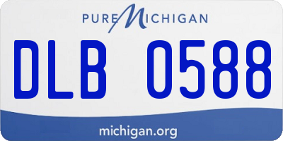 MI license plate DLB0588