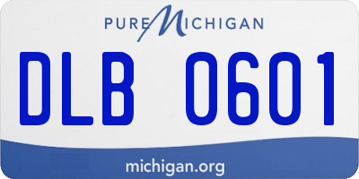 MI license plate DLB0601