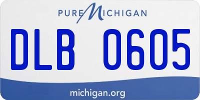 MI license plate DLB0605