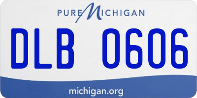 MI license plate DLB0606